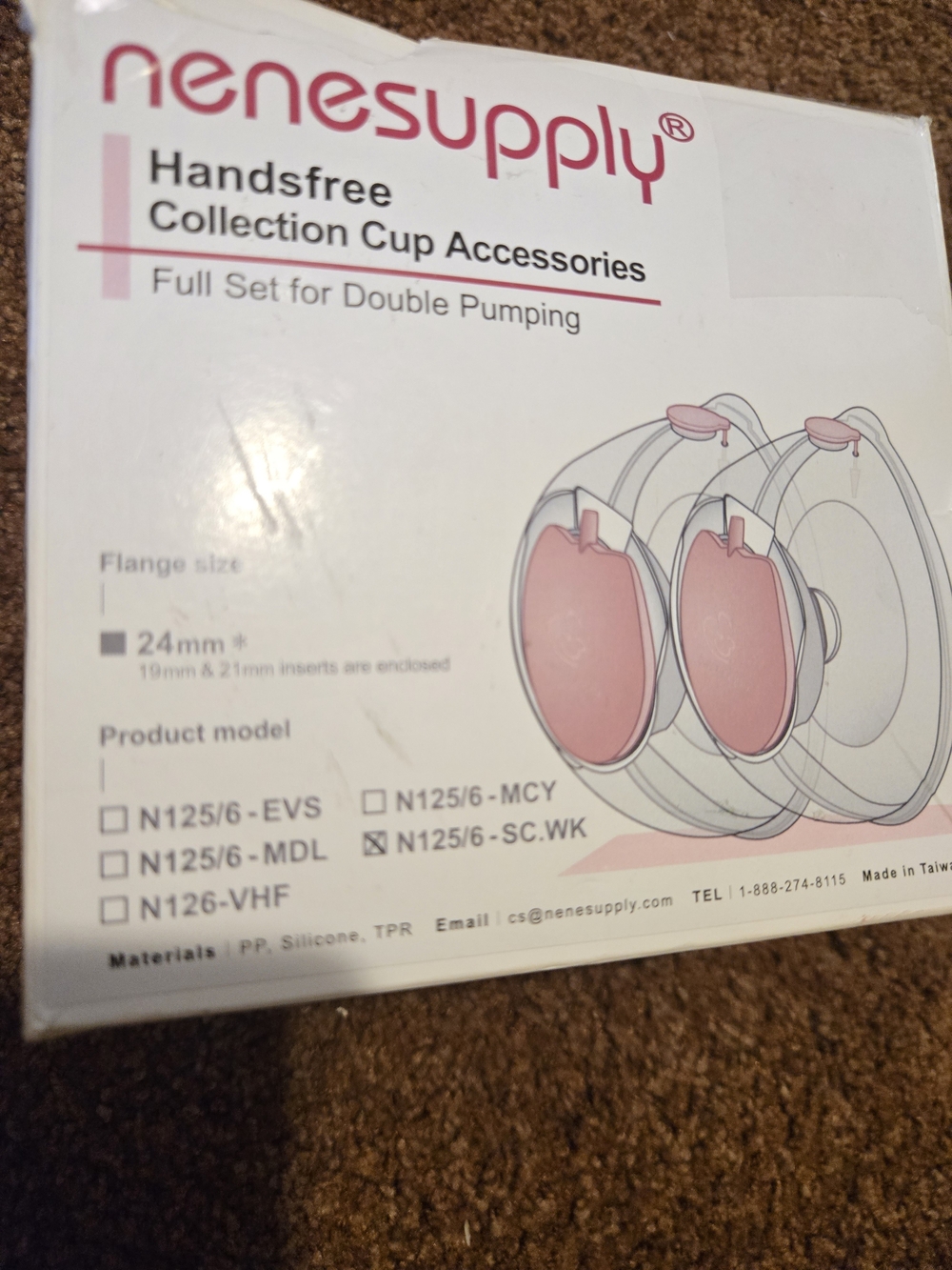 nenesupply Handsfree Collection Cup Accessories - Pink/White Set - Picture 2 of 2